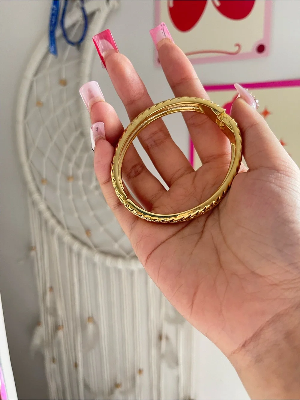 Braided Gold Cuff Bracelet - Women's Fashion Bracelet